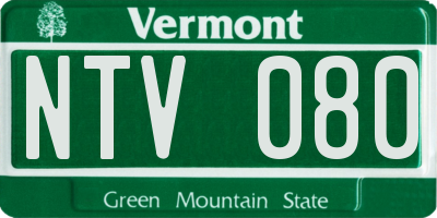 VT license plate NTV080