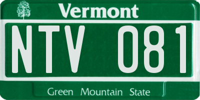 VT license plate NTV081