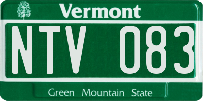 VT license plate NTV083