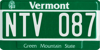 VT license plate NTV087