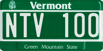 VT license plate NTV100