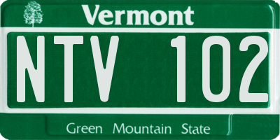 VT license plate NTV102