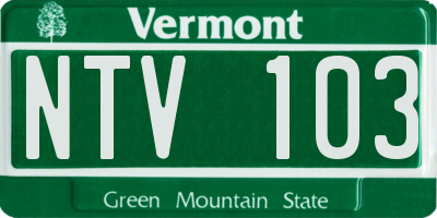 VT license plate NTV103