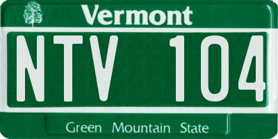 VT license plate NTV104