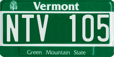 VT license plate NTV105