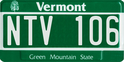 VT license plate NTV106