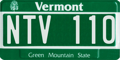 VT license plate NTV110
