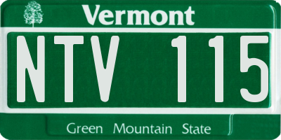 VT license plate NTV115
