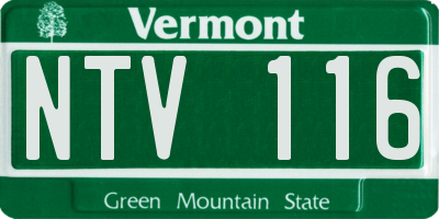 VT license plate NTV116