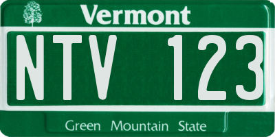 VT license plate NTV123