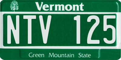 VT license plate NTV125