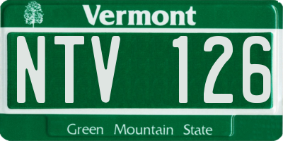 VT license plate NTV126