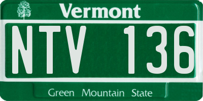VT license plate NTV136