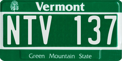VT license plate NTV137