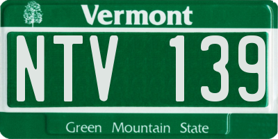 VT license plate NTV139