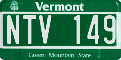VT license plate NTV149