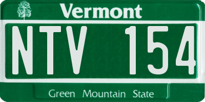VT license plate NTV154