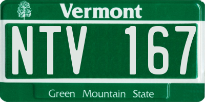 VT license plate NTV167