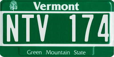 VT license plate NTV174