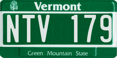 VT license plate NTV179