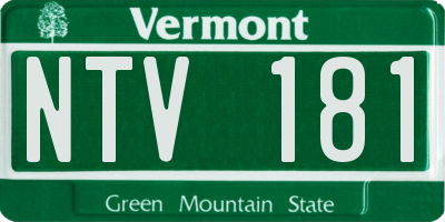 VT license plate NTV181