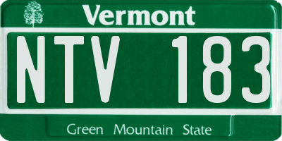 VT license plate NTV183