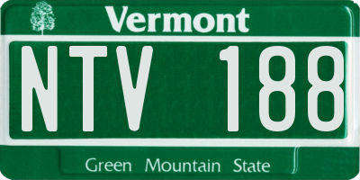 VT license plate NTV188