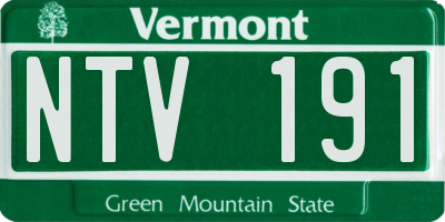 VT license plate NTV191