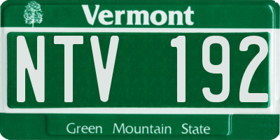 VT license plate NTV192