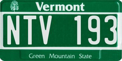 VT license plate NTV193