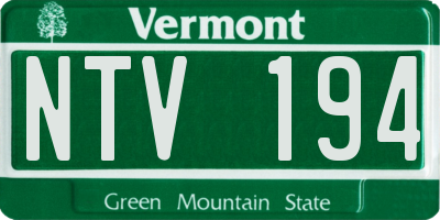 VT license plate NTV194