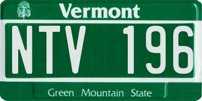VT license plate NTV196