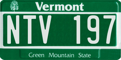 VT license plate NTV197