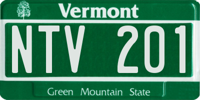 VT license plate NTV201