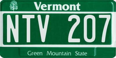 VT license plate NTV207