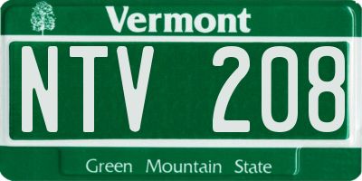 VT license plate NTV208