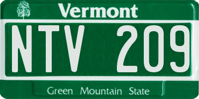 VT license plate NTV209