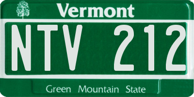 VT license plate NTV212