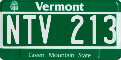 VT license plate NTV213