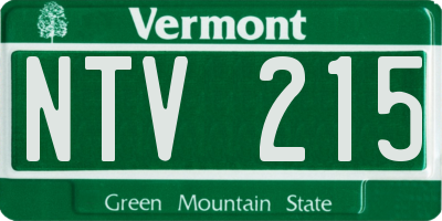 VT license plate NTV215