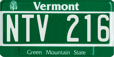 VT license plate NTV216