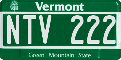 VT license plate NTV222
