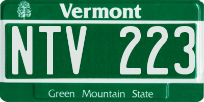 VT license plate NTV223