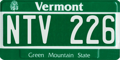 VT license plate NTV226