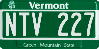 VT license plate NTV227