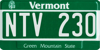 VT license plate NTV230