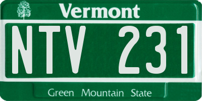 VT license plate NTV231