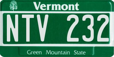 VT license plate NTV232