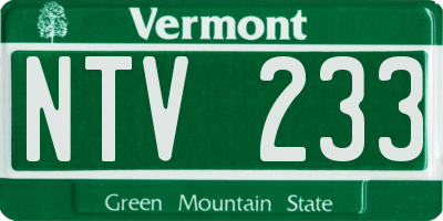 VT license plate NTV233