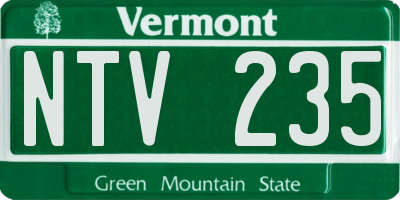 VT license plate NTV235